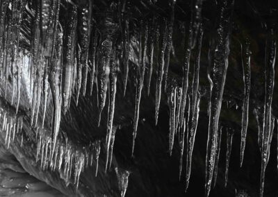Ice stalagmites